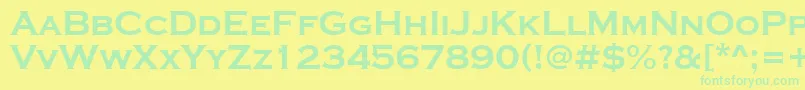 Czcionka ACoppergothcpsexp – zielone czcionki na żółtym tle
