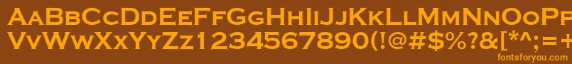 ACoppergothcpsexp-Schriftart – Orangefarbene Schriften auf braunem Hintergrund