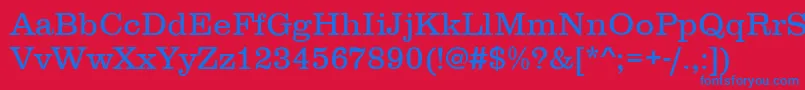 Backbay-Schriftart – Blaue Schriften auf rotem Hintergrund