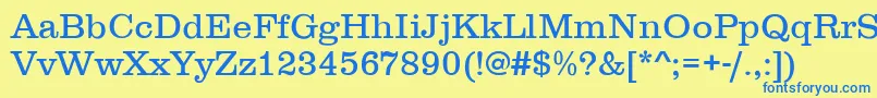 Weitere Informationen zur Backbay-Schriftart Backbay-Schriftart – Blaue Schriften auf gelbem Hintergrund