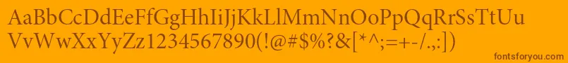 Шрифт MinionproSubh – коричневые шрифты на оранжевом фоне
