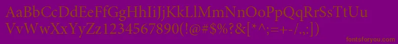 MinionproSubh Font – Brown Fonts on Purple Background