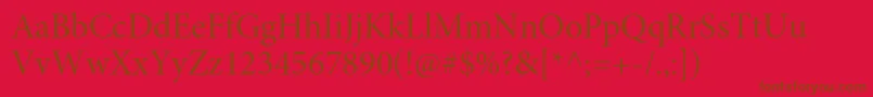 MinionproSubh-fontti – ruskeat fontit punaisella taustalla