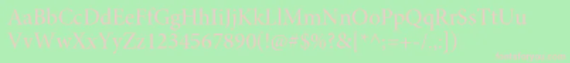 MinionproSubh-fontti – vaaleanpunaiset fontit vihreällä taustalla