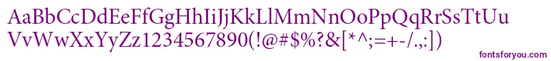 MinionproSubh-fontti – violetit fontit valkoisella taustalla