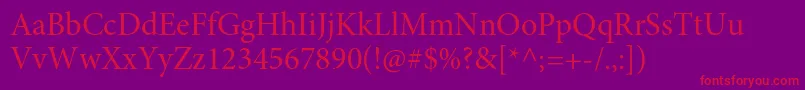 MinionproSubh Font – Red Fonts on Purple Background
