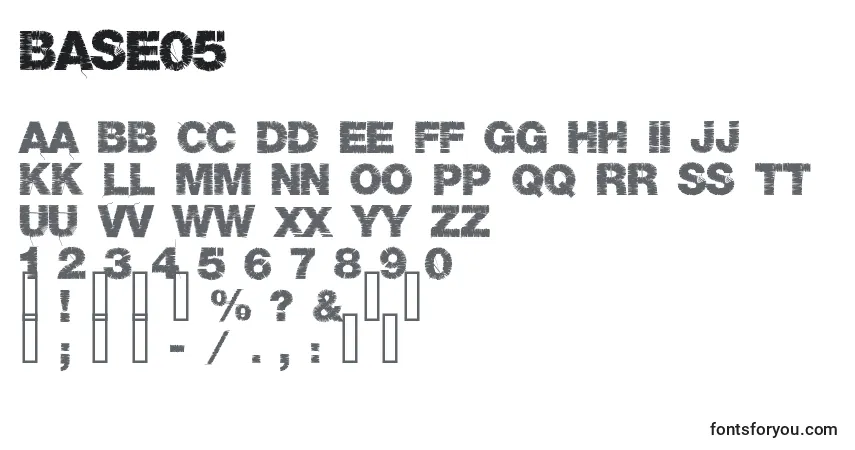 Schriftart Base05 (17984) – Alphabet, Zahlen, spezielle Symbole