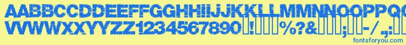 Base05-fontti – siniset fontit keltaisella taustalla
