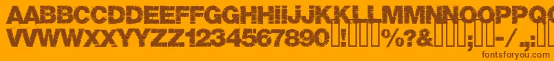 Base05-fontti – ruskeat fontit oranssilla taustalla