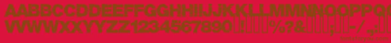 フォントBase05 – 赤い背景に茶色の文字