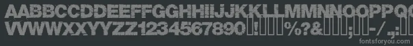 Base05-fontti – harmaat kirjasimet mustalla taustalla