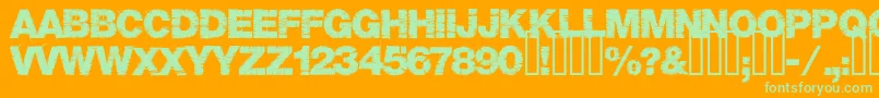 Base05-fontti – vihreät fontit oranssilla taustalla