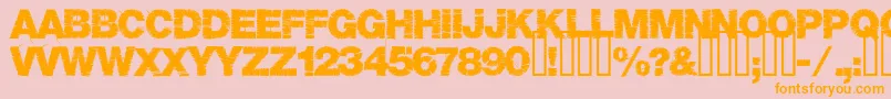 Base05-Schriftart – Orangefarbene Schriften auf rosa Hintergrund