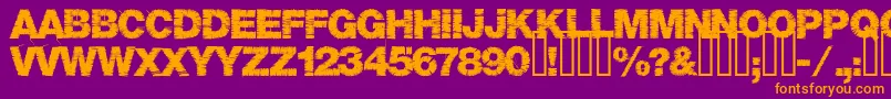 Base05-Schriftart – Orangefarbene Schriften auf violettem Hintergrund