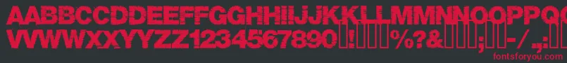 フォントBase05 – 黒い背景に赤い文字