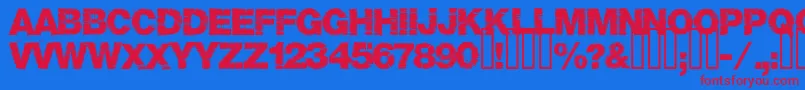 Base05-fontti – punaiset fontit sinisellä taustalla