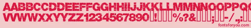 Base05-Schriftart – Rote Schriften auf rosa Hintergrund