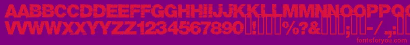 Base05-fontti – punaiset fontit violetilla taustalla