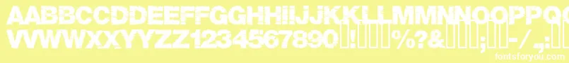 フォントBase05 – 黄色い背景に白い文字