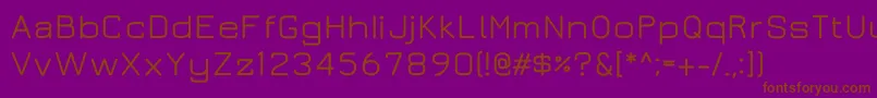 Juramedium-Schriftart – Braune Schriften auf violettem Hintergrund