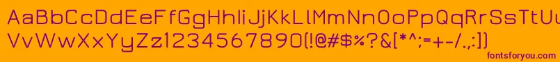 Czcionka Juramedium – fioletowe czcionki na pomarańczowym tle