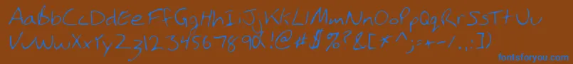 PhamRegular Font – Blue Fonts on Brown Background