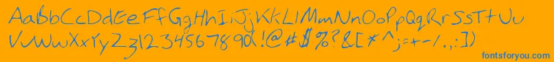 PhamRegular Font – Blue Fonts on Orange Background