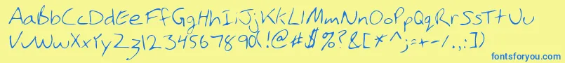 PhamRegular Font – Blue Fonts on Yellow Background