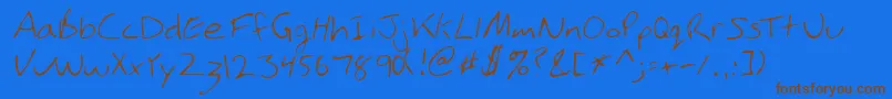 PhamRegular Font – Brown Fonts on Blue Background
