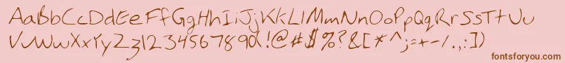 PhamRegular Font – Brown Fonts on Pink Background