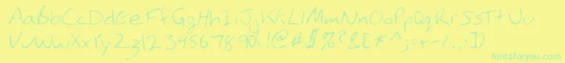 PhamRegular Font – Green Fonts on Yellow Background