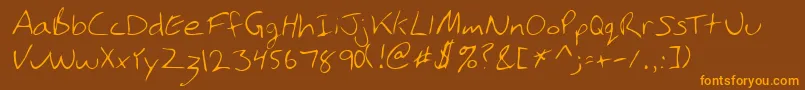 PhamRegular Font – Orange Fonts on Brown Background