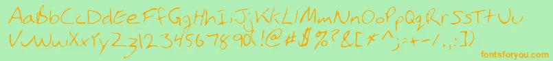 PhamRegular-Schriftart – Orangefarbene Schriften auf grünem Hintergrund