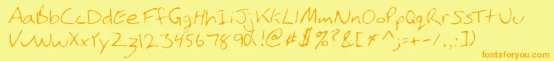 PhamRegular Font – Orange Fonts on Yellow Background