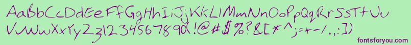 PhamRegular Font – Purple Fonts on Green Background
