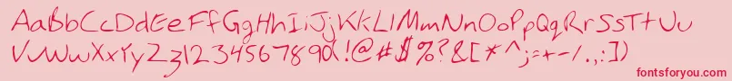 PhamRegular Font – Red Fonts on Pink Background