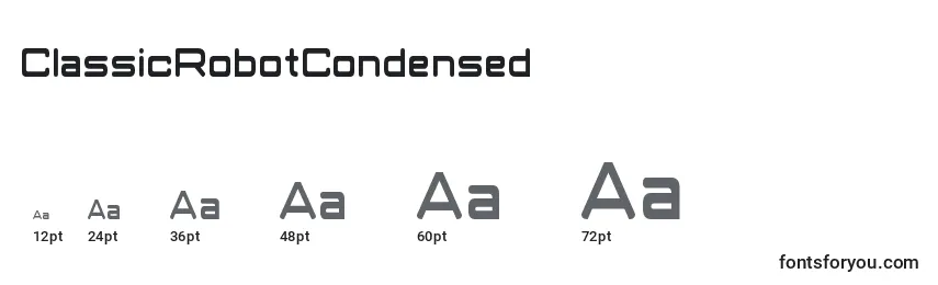 Размеры шрифта ClassicRobotCondensed