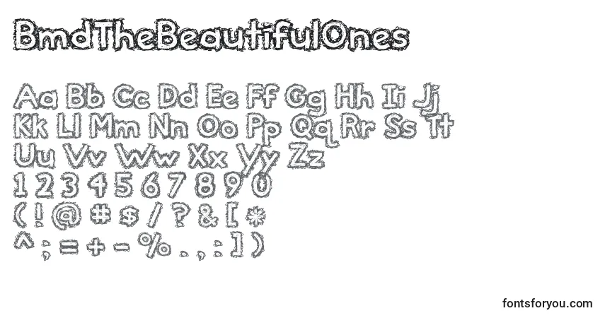 BmdTheBeautifulOnes Font – alphabet, numbers, special characters