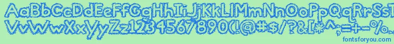 BmdTheBeautifulOnes Font – Blue Fonts on Green Background