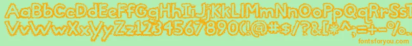 BmdTheBeautifulOnes Font – Orange Fonts on Green Background
