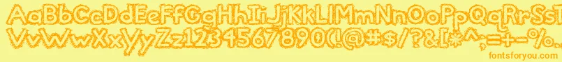 BmdTheBeautifulOnes Font – Orange Fonts on Yellow Background