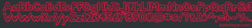 フォントBmdTheBeautifulOnes – 黒い背景に赤い文字