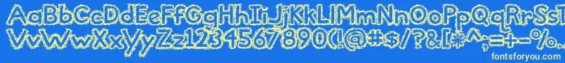 BmdTheBeautifulOnes Font – Yellow Fonts on Blue Background