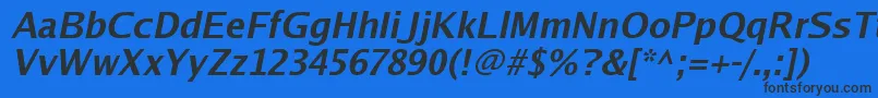 Шрифт Luxisbi – чёрные шрифты на синем фоне