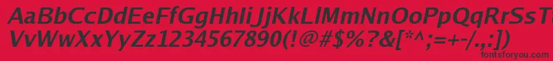 Luxisbi Font – Black Fonts on Red Background