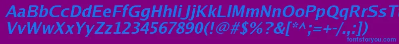 Шрифт Luxisbi – синие шрифты на фиолетовом фоне