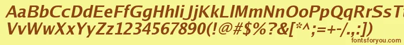 Luxisbi-fontti – ruskeat fontit keltaisella taustalla