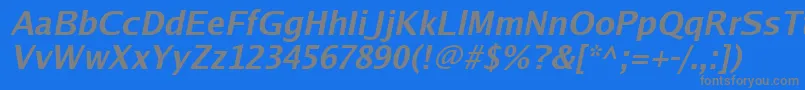 Luxisbi-fontti – harmaat kirjasimet sinisellä taustalla