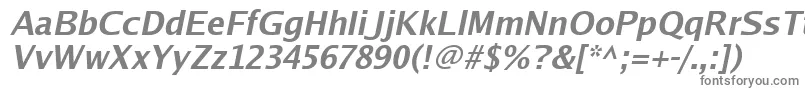 Luxisbi-fontti – harmaat kirjasimet valkoisella taustalla
