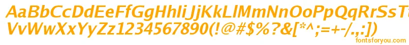 Luxisbi-fontti – oranssit fontit valkoisella taustalla